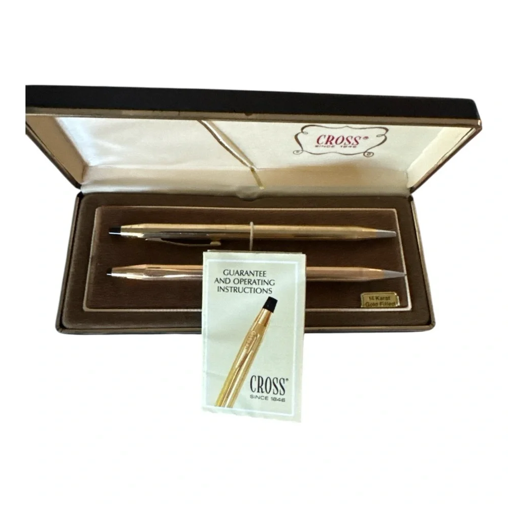 CROSS Vintage 10K‎ Gold Filled Pen & 14K Pencil Set Classic Century Luxury
